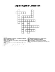 Exploring the Caribbean Crossword Puzzle