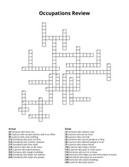 Occupations Review Crossword Puzzle