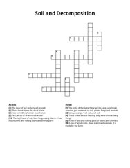 Soil and Decomposition Crossword Puzzle