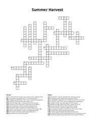 Summer Harvest Crossword Puzzle