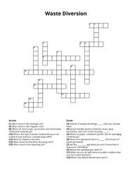 Waste Diversion Crossword Puzzle