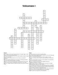 Volcanoes I Crossword Puzzle