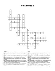 Volcanoes II Crossword Puzzle