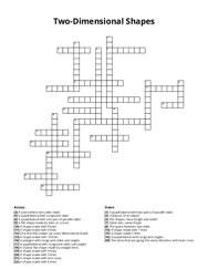 Two-Dimensional Shapes Crossword Puzzle