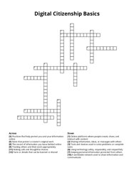 Digital Citizenship Basics Crossword Puzzle