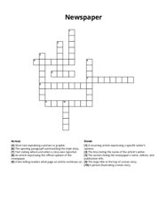 Newspaper crossword puzzle