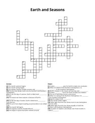 Earth and Seasons Crossword Puzzle