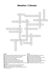 Weather / Climate Crossword Puzzle