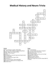 Medical History and Neuro Trivia Crossword Puzzle