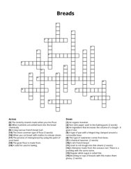 Breads Crossword Puzzle
