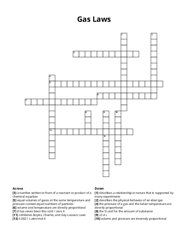 Gas Laws Crossword Puzzle