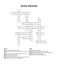 Arctic Animals Crossword Puzzle