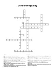 Gender Inequality Crossword Puzzle