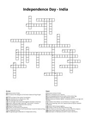 Independence Day - India Crossword Puzzle