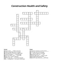 Construction Health and Safety Crossword Puzzle