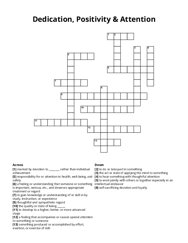 Dedication, Positivity & Attention Crossword Puzzle