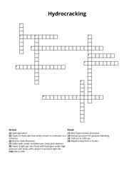 Hydrocracking Crossword Puzzle