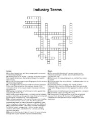 Industry Terms Crossword Puzzle