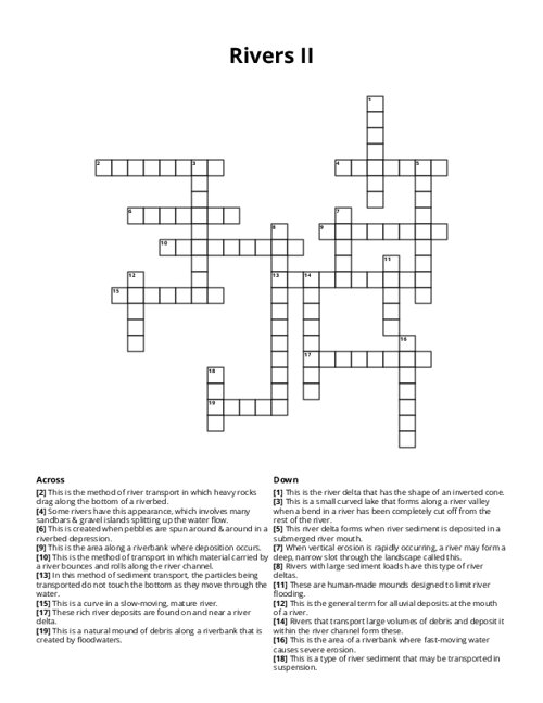 Rivers II Crossword Puzzle