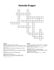 Komodo Dragon Crossword Puzzle