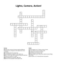 Lights, Camera, Action! crossword puzzle
