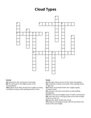 Cloud Types crossword puzzle