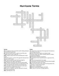Hurricane Terms Crossword Puzzle