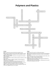 Polymers and Plastics Crossword Puzzle