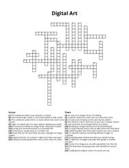 Digital Art crossword puzzle