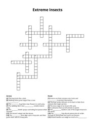 Extreme Insects crossword puzzle