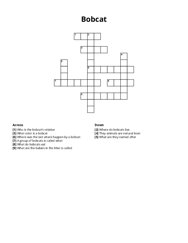 Bobcat Crossword Puzzle