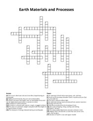 Earth Materials and Processes crossword puzzle