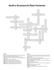 Earths Structure & Plate Tectonics crossword puzzle