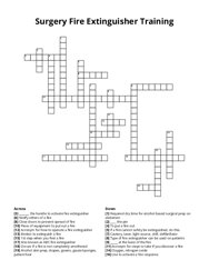 Surgery Fire Extinguisher Training Crossword Puzzle