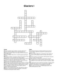 Glaciers I Crossword Puzzle