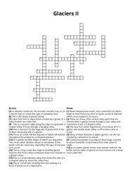 Glaciers II Crossword Puzzle