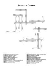 Antarctic Oceans Crossword Puzzle