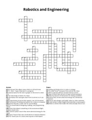 Robotics and Engineering Crossword Puzzle