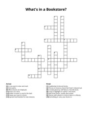 Whats in a Bookstore? Crossword Puzzle