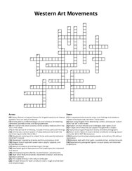 Western Art Movements Crossword Puzzle