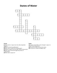 States of Water Crossword Puzzle