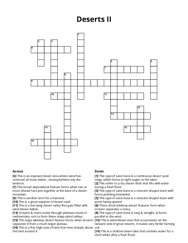 Deserts II crossword puzzle