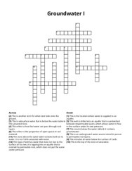 Groundwater I crossword puzzle