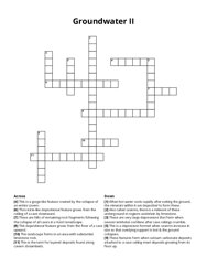 Groundwater II crossword puzzle
