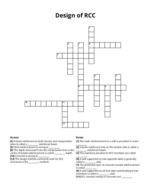 Design of RCC Crossword Puzzle