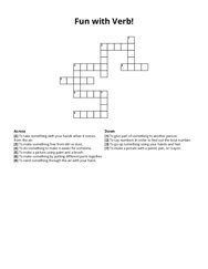 Fun with Verb! Crossword Puzzle