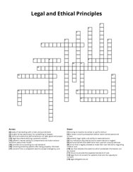Legal and Ethical Principles Crossword Puzzle