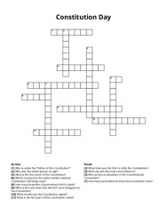 Constitution Day Crossword Puzzle