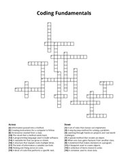 Coding Fundamentals Crossword Puzzle