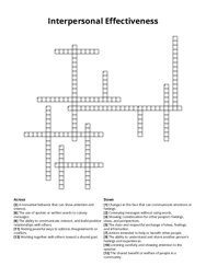 Interpersonal Effectiveness Crossword Puzzle